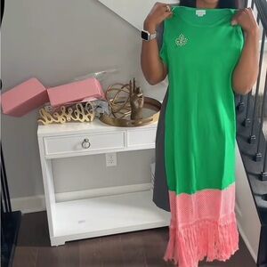 AKA Sorority Ivy Green and Pink Women's Dress